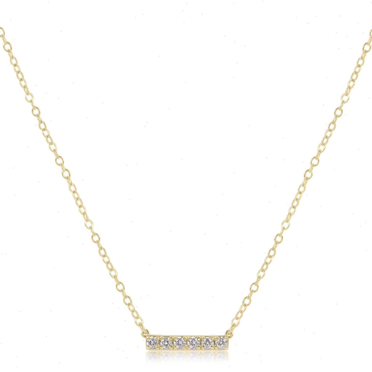 14kt Gold and Diamond Significance Bar Necklace - Six