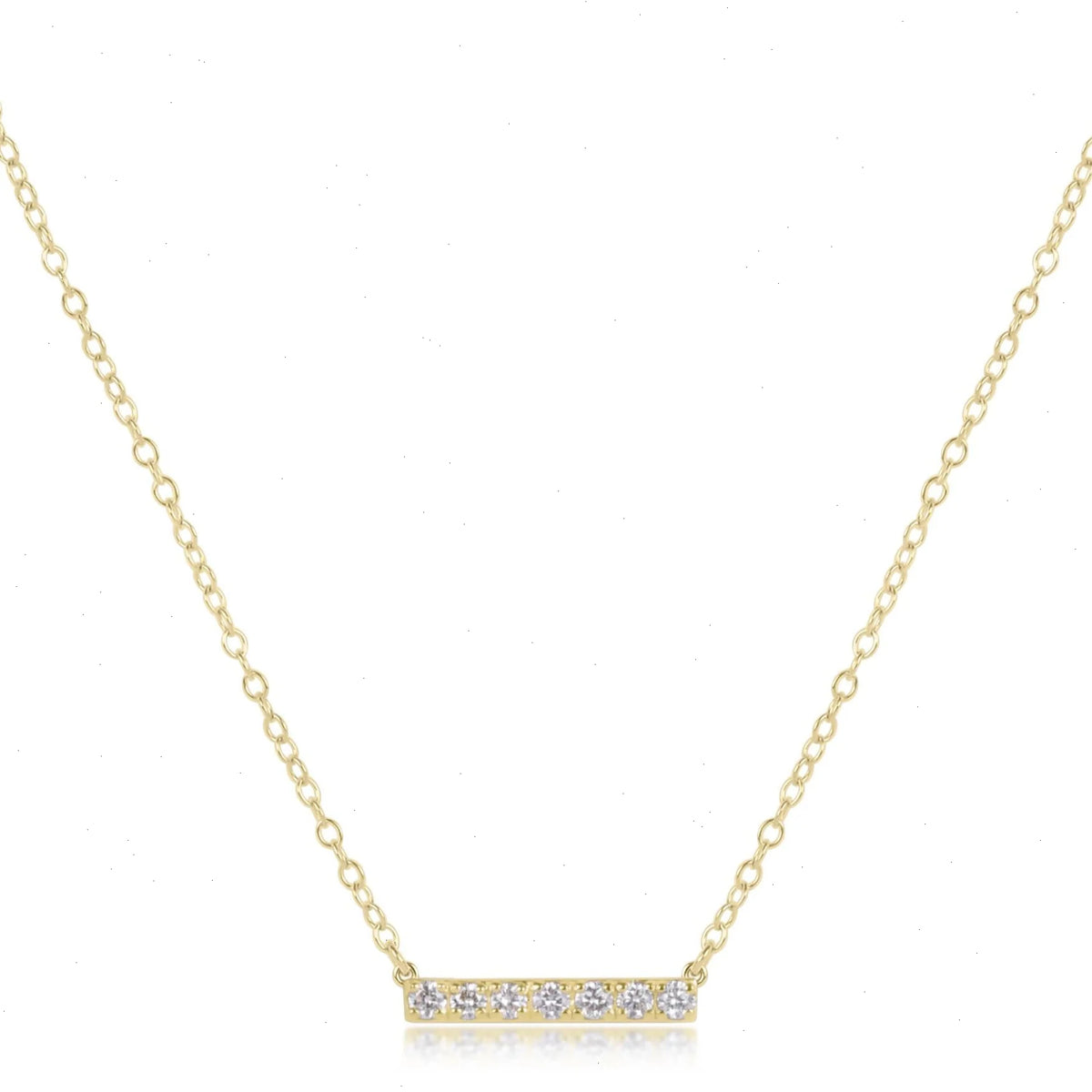 14kt Gold and Diamond Significance Bar Necklace - Seven