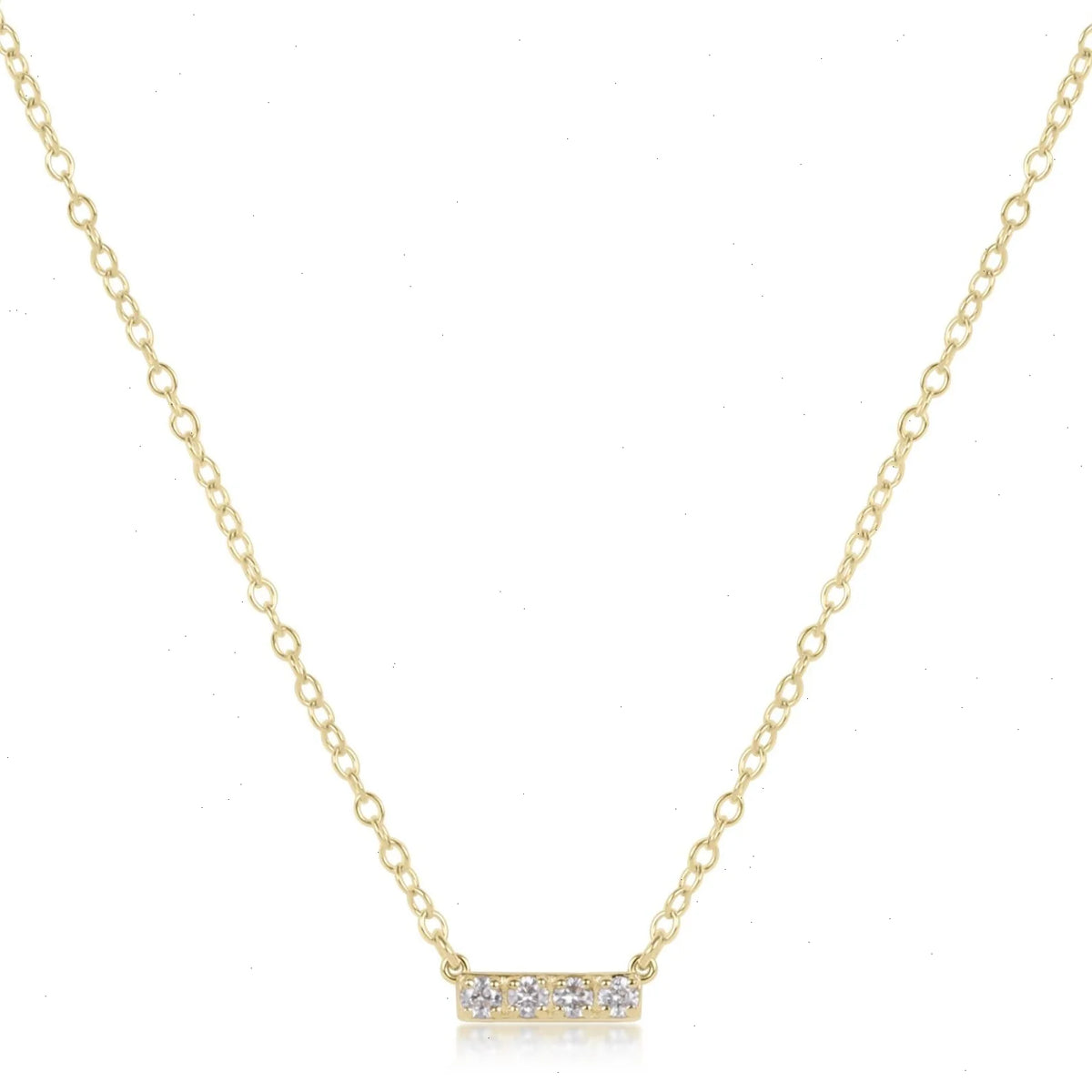 14kt Gold and Diamond Significance Bar Necklace - Four