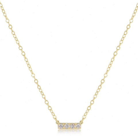 14kt Gold and Diamond Significance Bar Necklace - Four