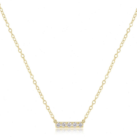 14kt Gold and Diamond Significance Bar Necklace - Five