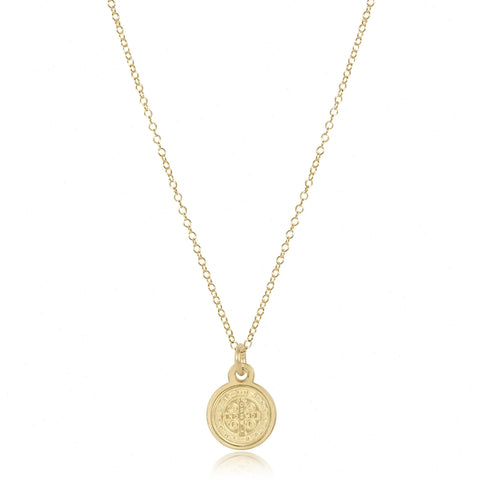 16" Necklace Gold - Blessing Small Gold Disc