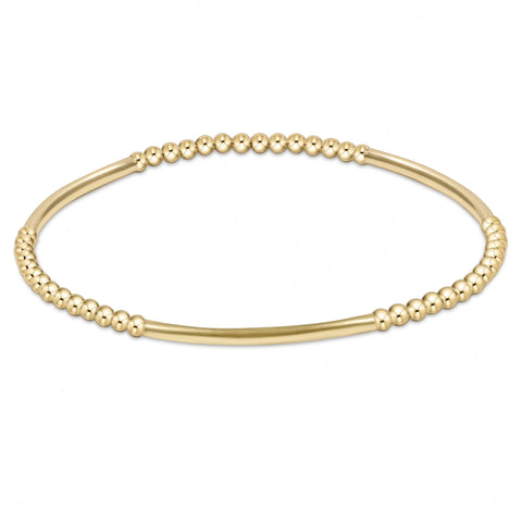 Bliss Bar Gold Pattern 2.5mm Bead Bracelet - Gold
