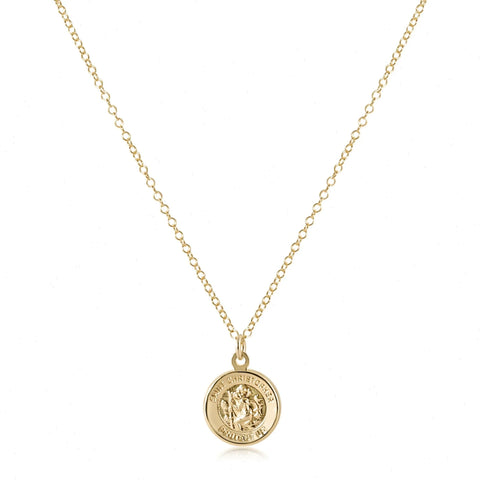 16" Necklace Gold - Protection Gold Disc