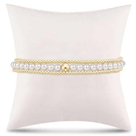 simply classic pearl stack - 4mm - stack of 3