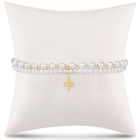 enewton Extends - grateful for you gift stack - pearl signature cross charm
