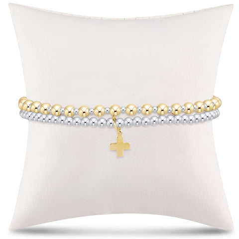 enewton Extends - grateful for you gift stack - mixed metal signature cross charm