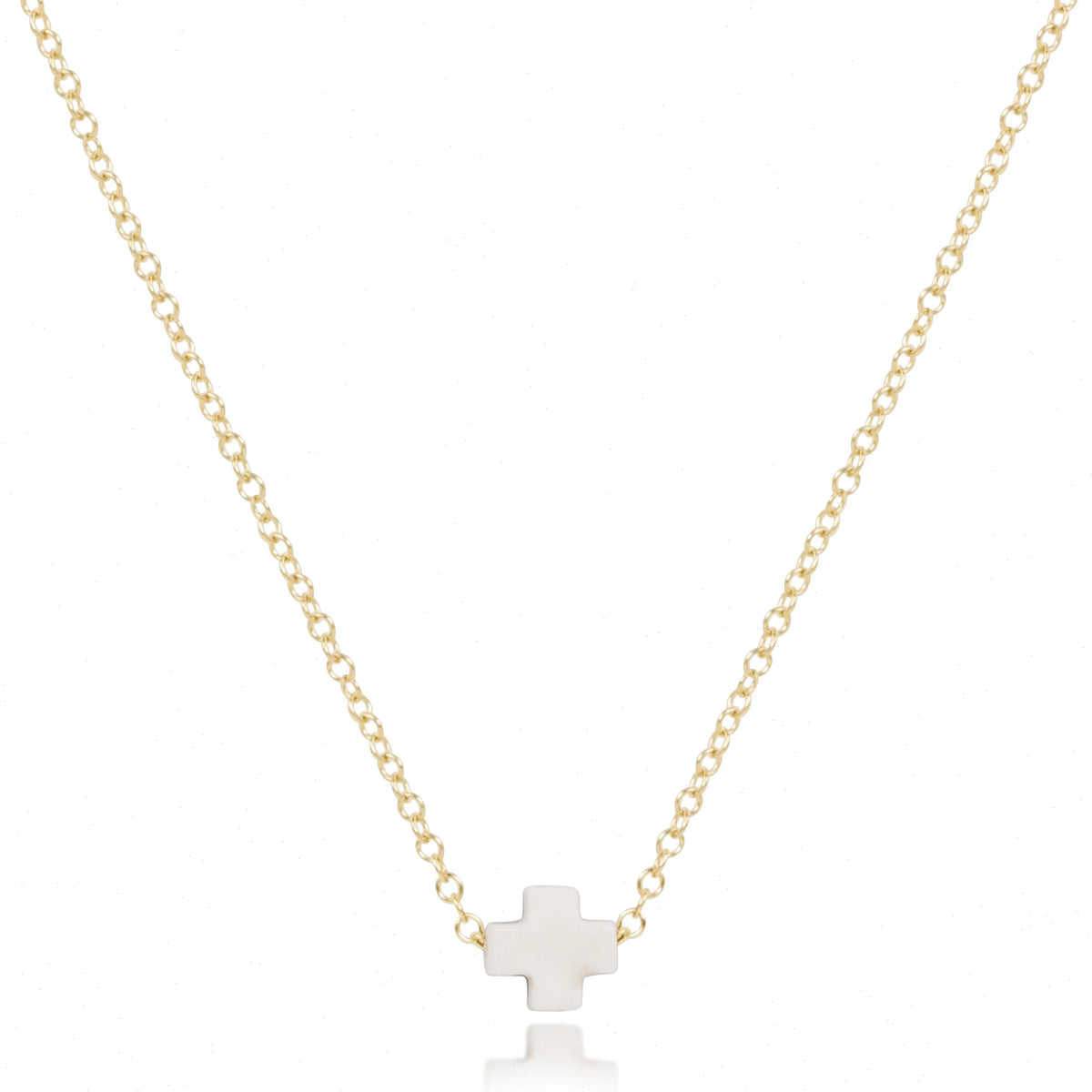 16" Necklace Gold - Signature Cross Small