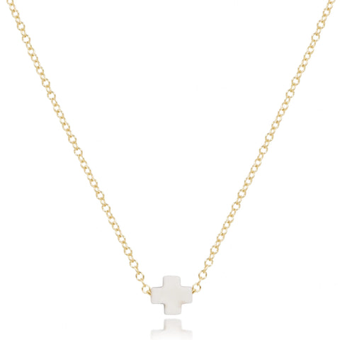 16" Necklace Gold - Signature Cross Small