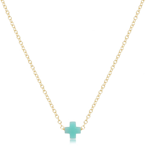 egirl 14" Necklace Gold - Signature Cross Small