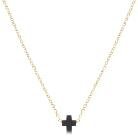 16" Necklace Gold - Signature Cross Small