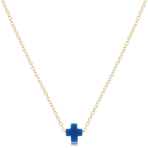 16" Necklace Gold - Signature Cross Small