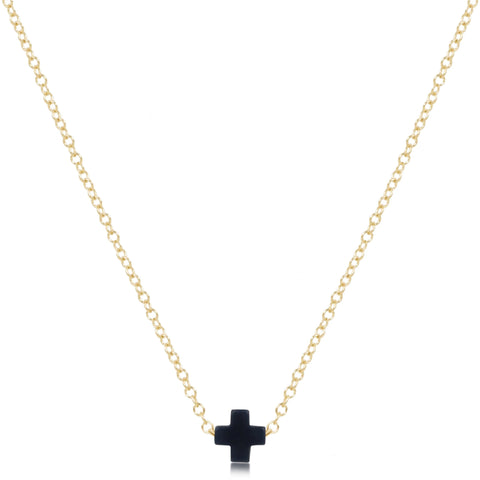 16" Necklace Gold - Signature Cross Small