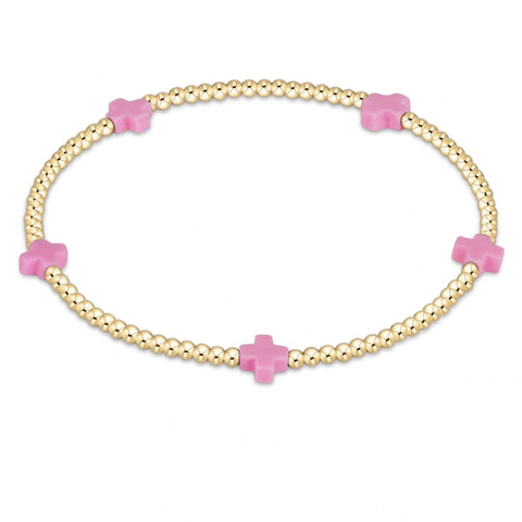 egirl Signature Cross Small Gold Pattern 2mm Bead Bracelet