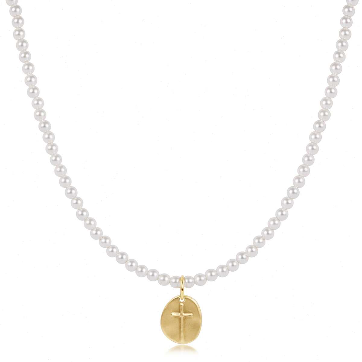 Choker Classic Pearl 3mm Bead - Inspire Small Gold Charm