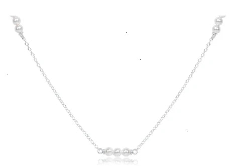 Choker Joy Simplicity Chain Sterling - 3mm Pearl