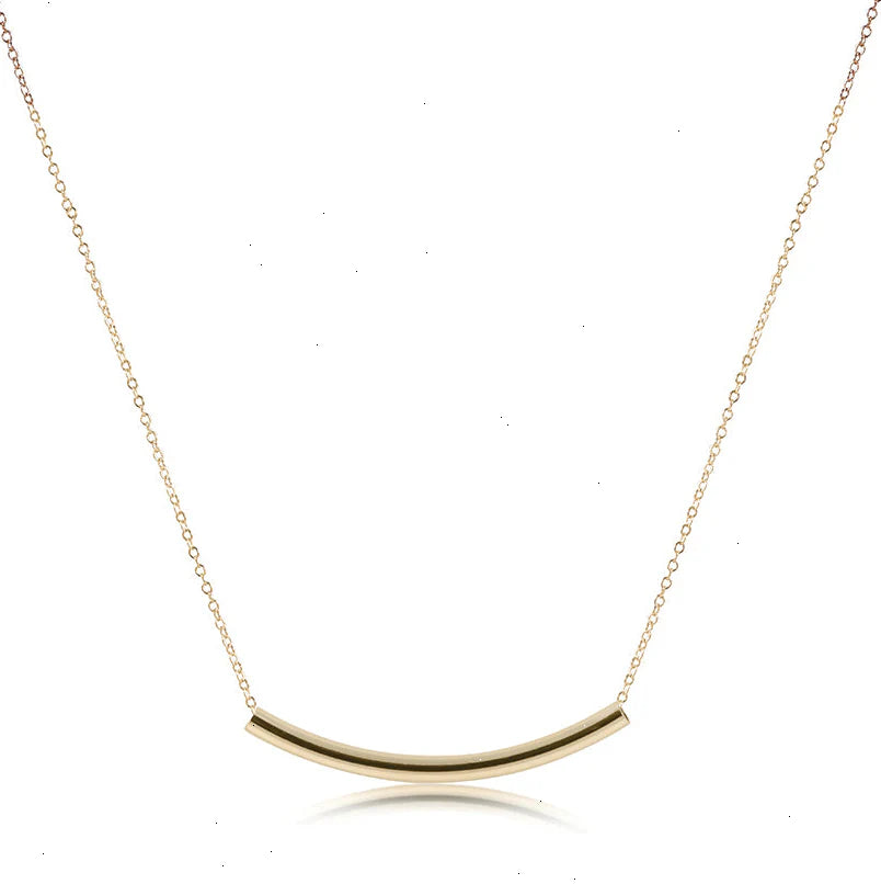 16" necklace gold - bliss bar smooth