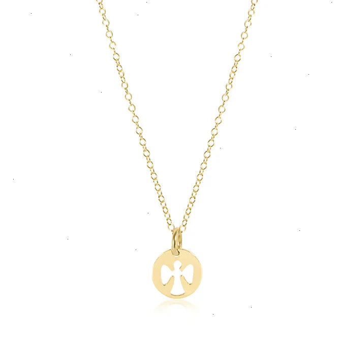 egirl 14" Necklace Gold - Guardian Angel Small Gold Disc
