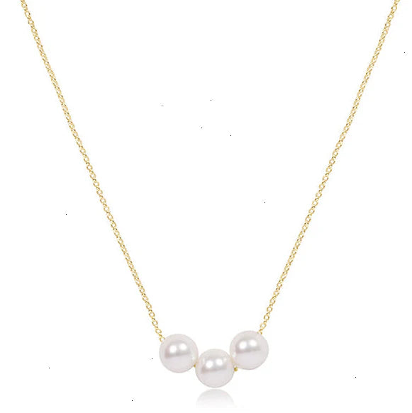 16" Necklace Gold - Joy Pearl 6mm