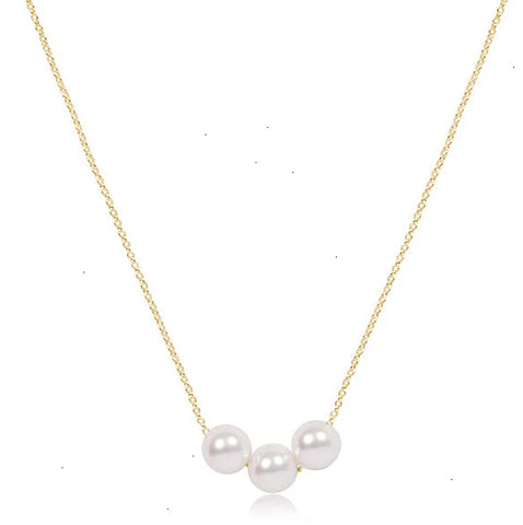 16" Necklace Gold - Joy Pearl 6mm