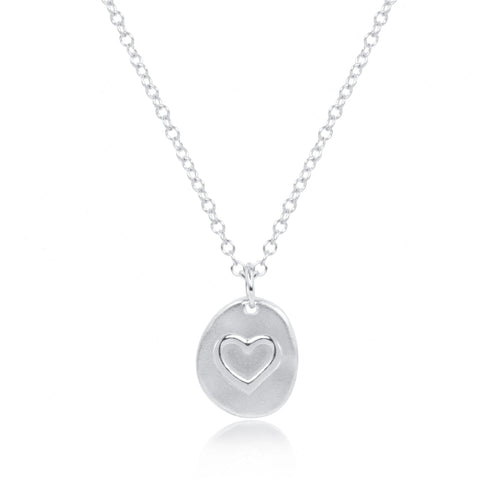 16" Necklace Sterling - Inspire Love Small Sterling Charm