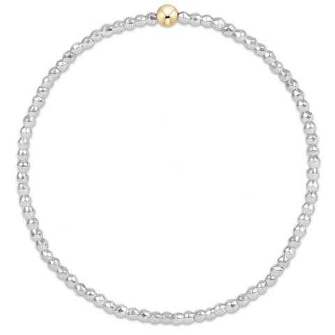 bright silver faceted hematite 2mm bead bracelet