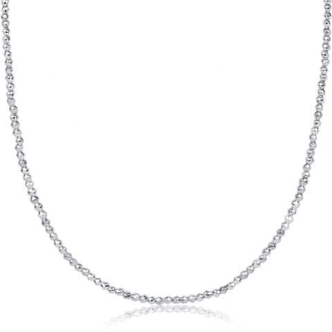 choker bright silver faceted hematite 2mm bead