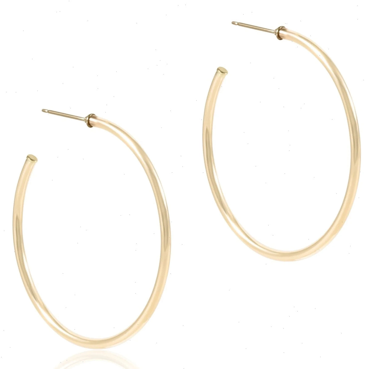 Round Gold 1.75" Post Hoop - 2mm - Smooth