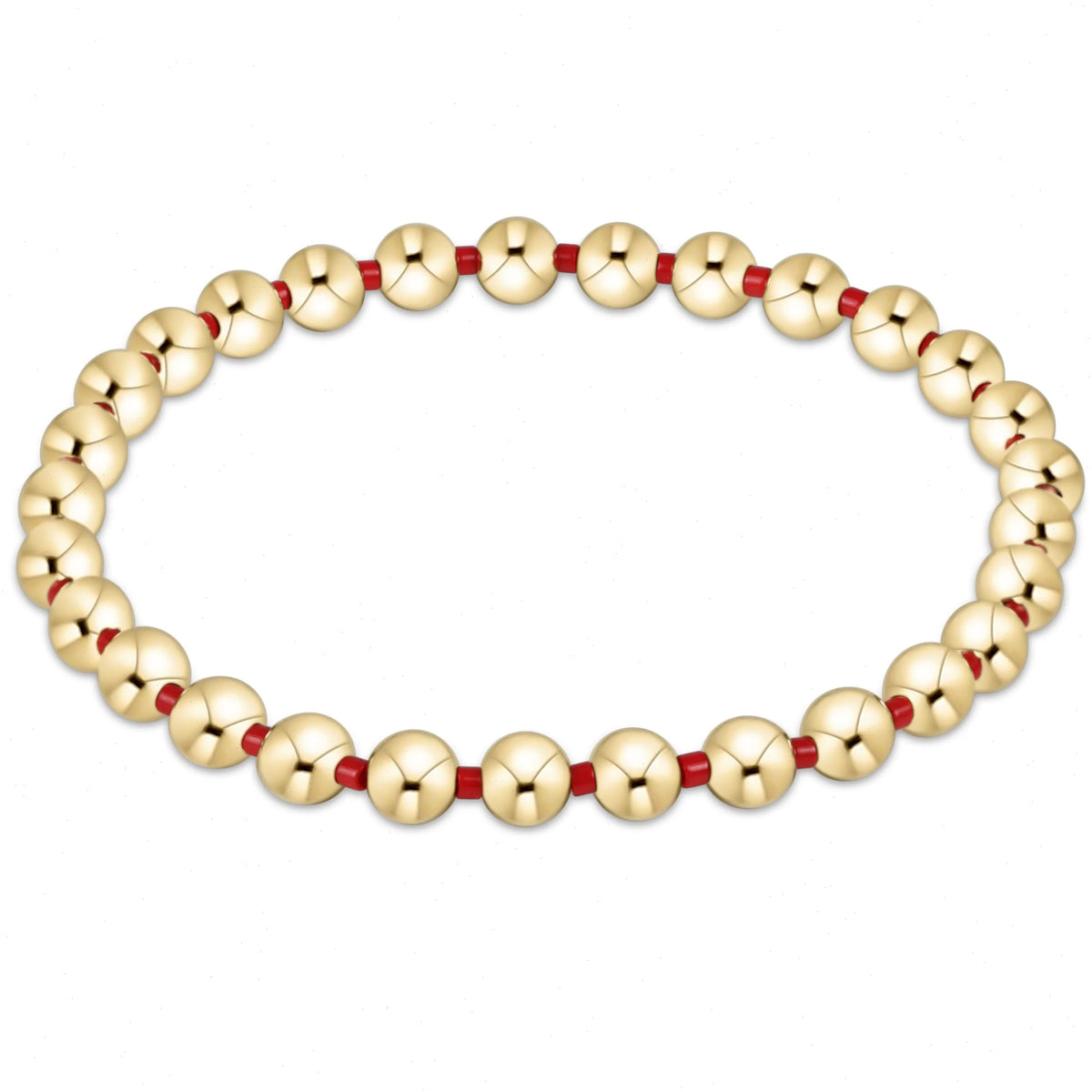 Gameday Hope Grateful 5mm Bead Bracelet - Bright Red