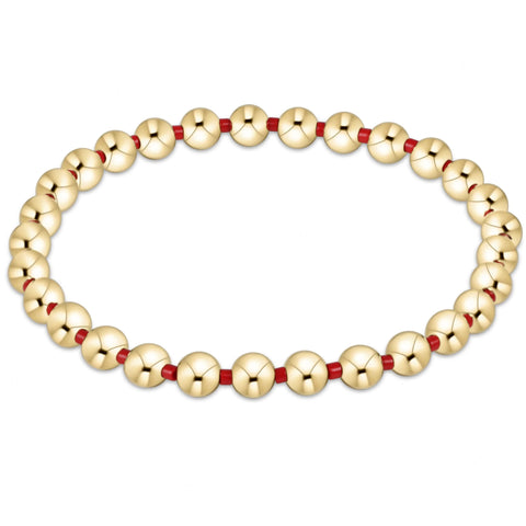 Gameday Hope Grateful 5mm Bead Bracelet - Bright Red