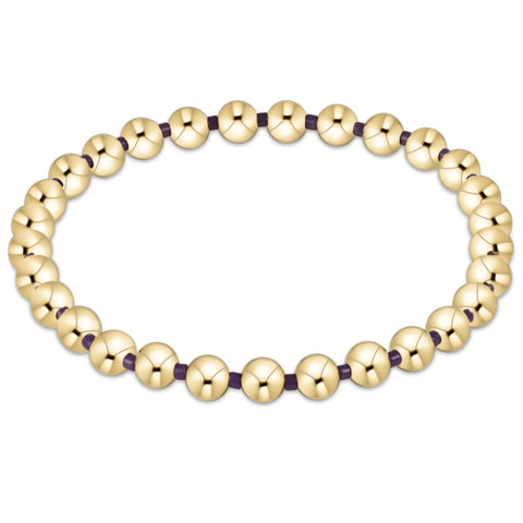 Gameday Hope Grateful 5mm Bead Bracelet - Purple