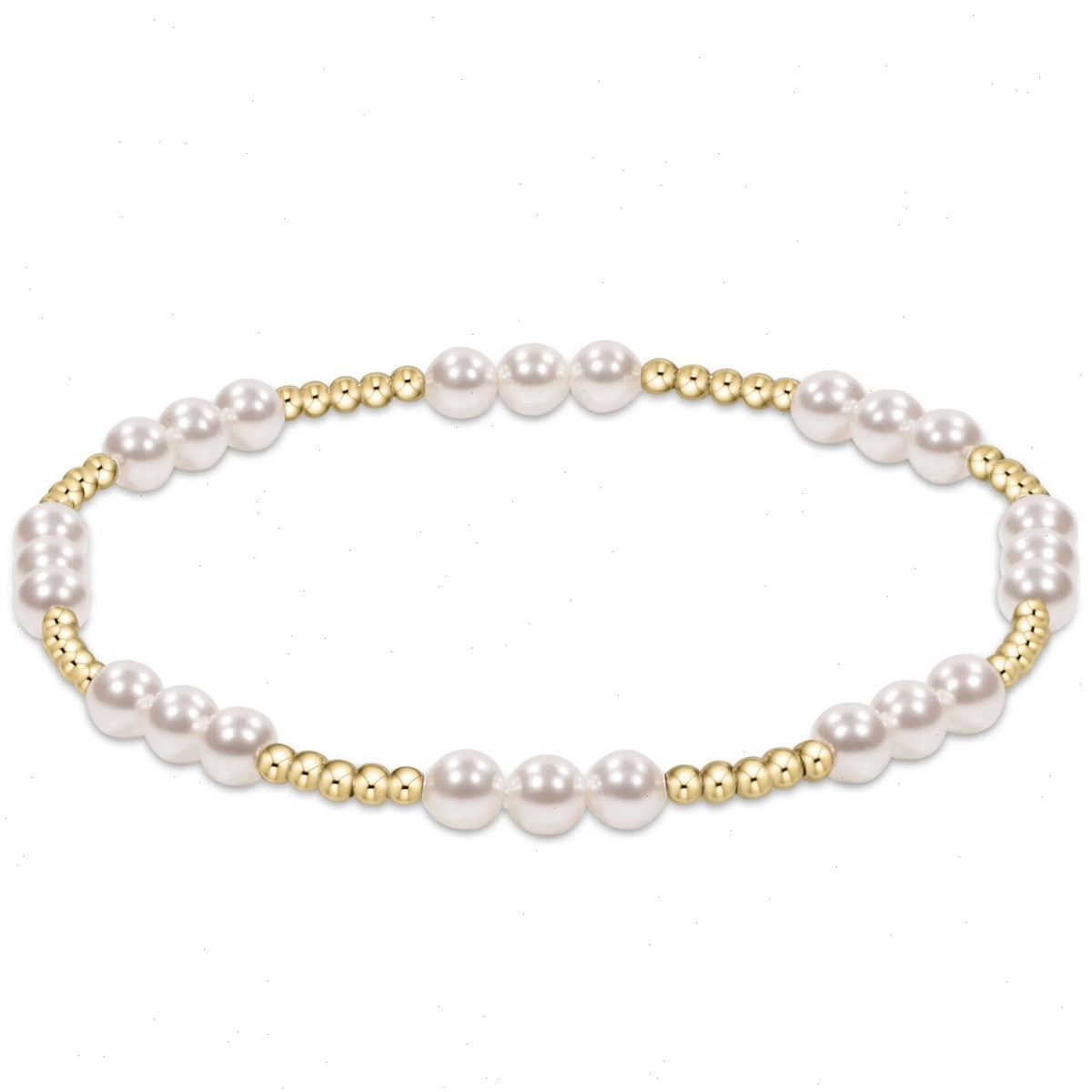 Classic Joy Pattern 4mm Bead Bracelet - Pearl