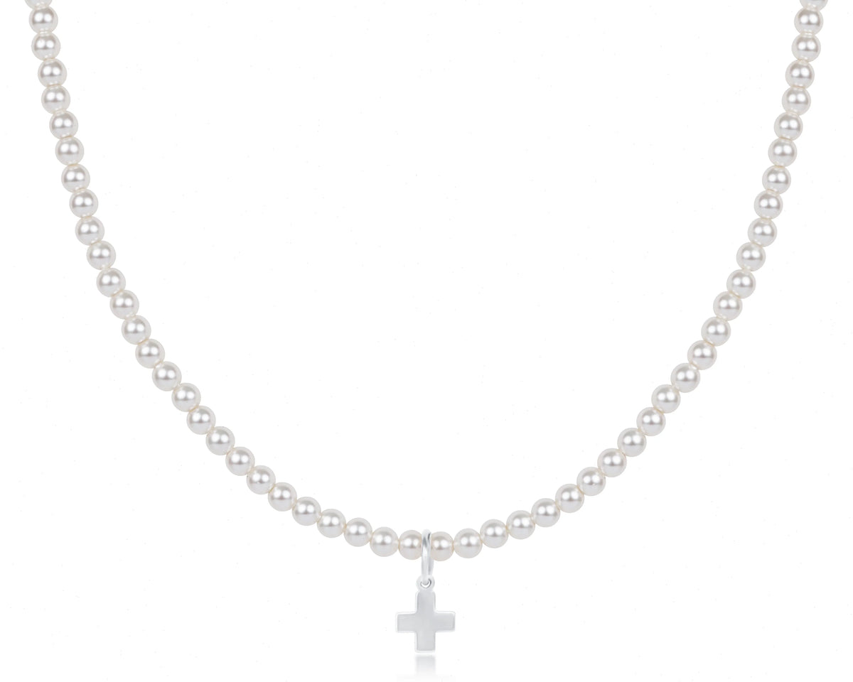 Choker Classic Pearl 3mm Bead - Signature Cross Sterling Charm