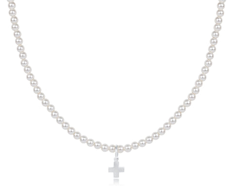 Choker Classic Pearl 3mm Bead - Signature Cross Sterling Charm