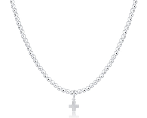 Choker Classic Sterling 3mm Bead - Signature Cross Sterling Charm