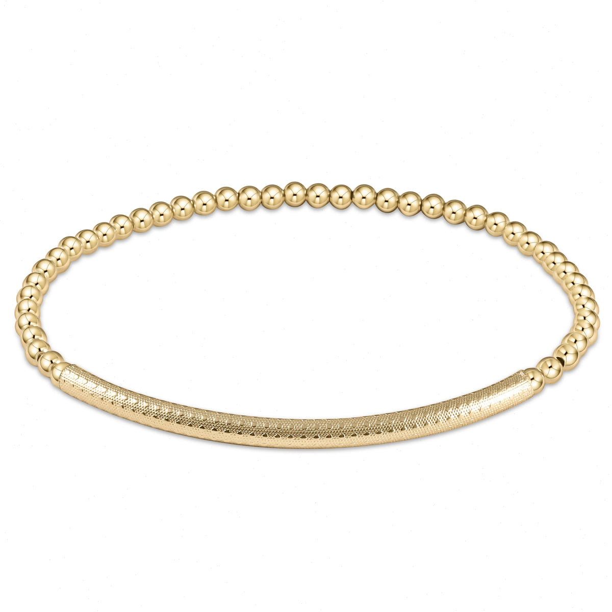Bliss Bar Textured 3mm Bead Bracelet - Gold