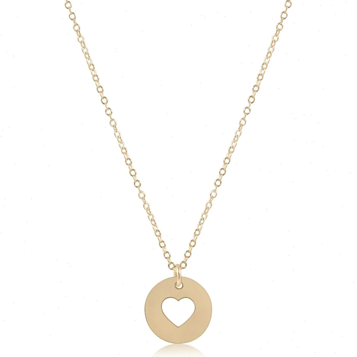 16" Necklace Gold - Love Gold Disc