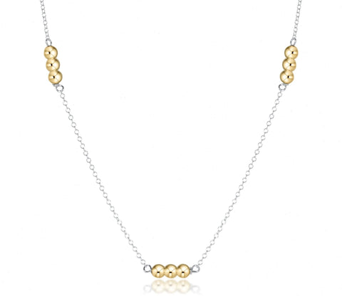 Choker Joy Simplicity Chain Sterling Mixed Metal - 3mm Gold
